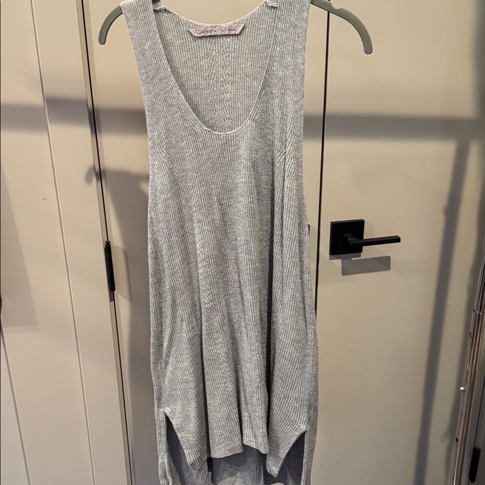 Athleta Gray Sweater Knit Tank Top Racer Back